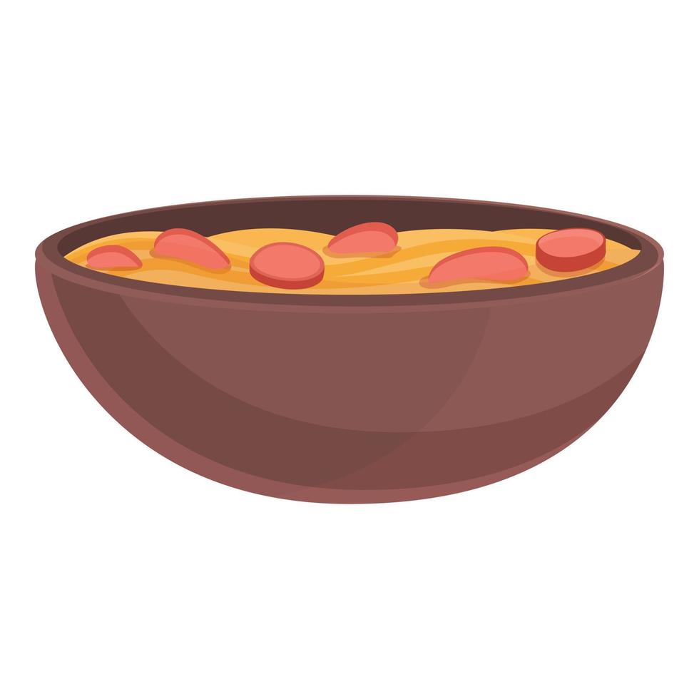 korv soppa ikon tecknad serie vektor. mat kött tallrik vektor