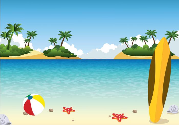 Playa landskap Gratis Vector