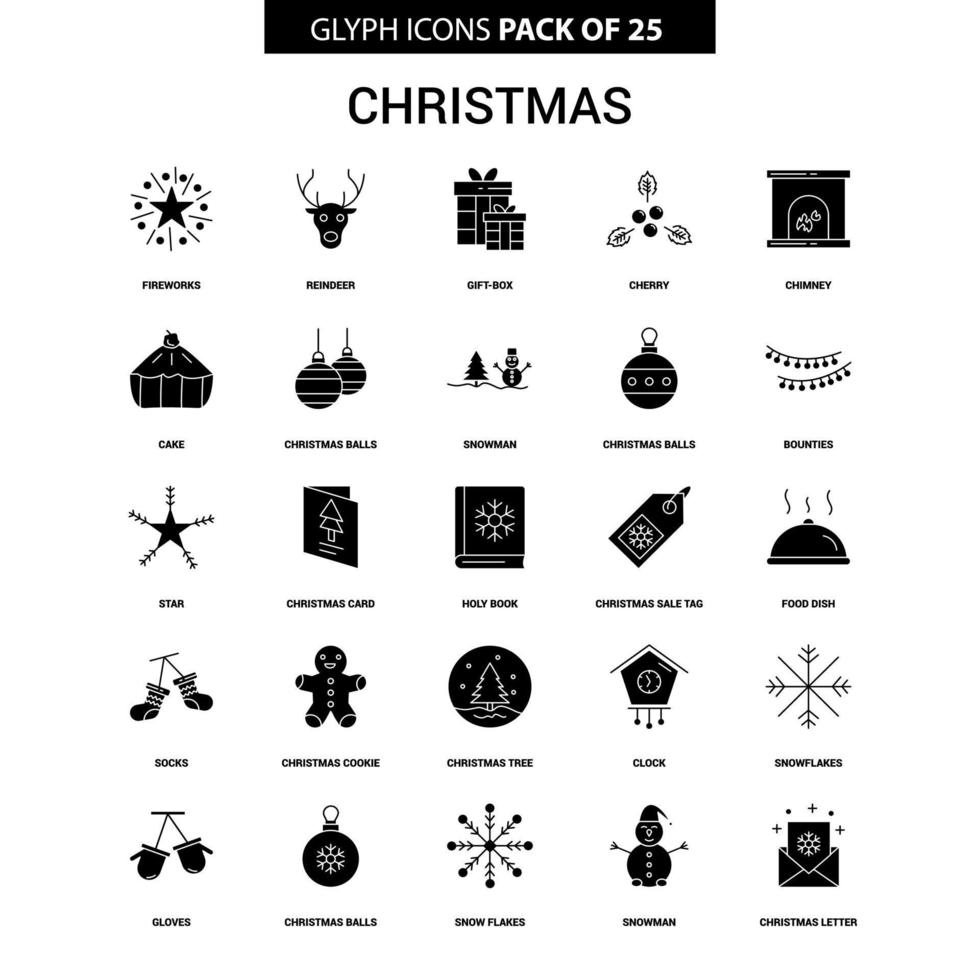 Weihnachts-Glyphen-Vektor-Icon-Set vektor