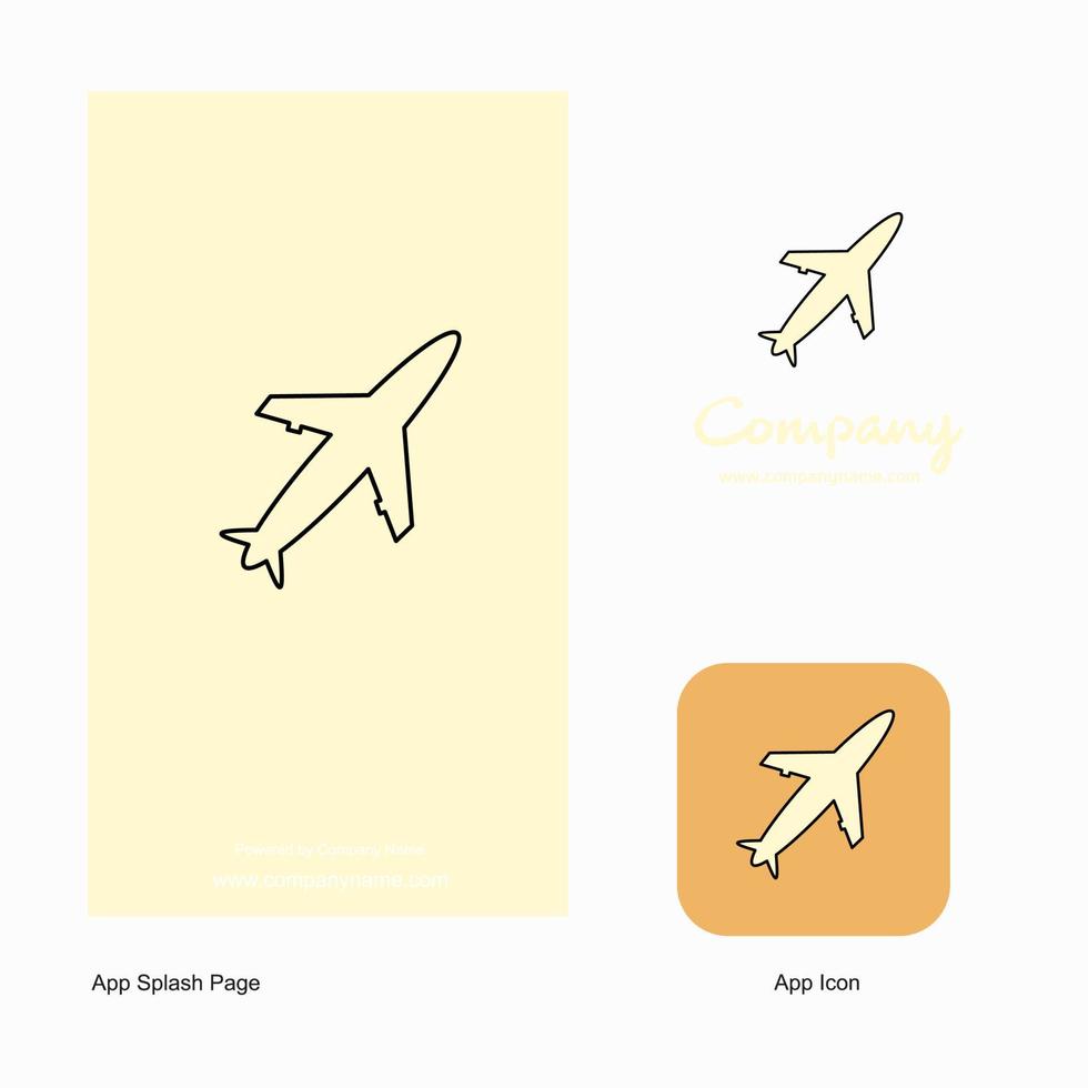 flygplan företag logotyp app ikon och stänk sida design kreativ företag app design element vektor