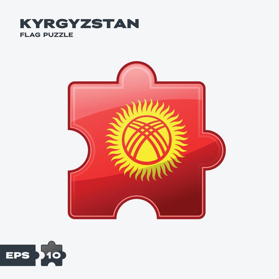 kyrgyzstan flagga pussel vektor