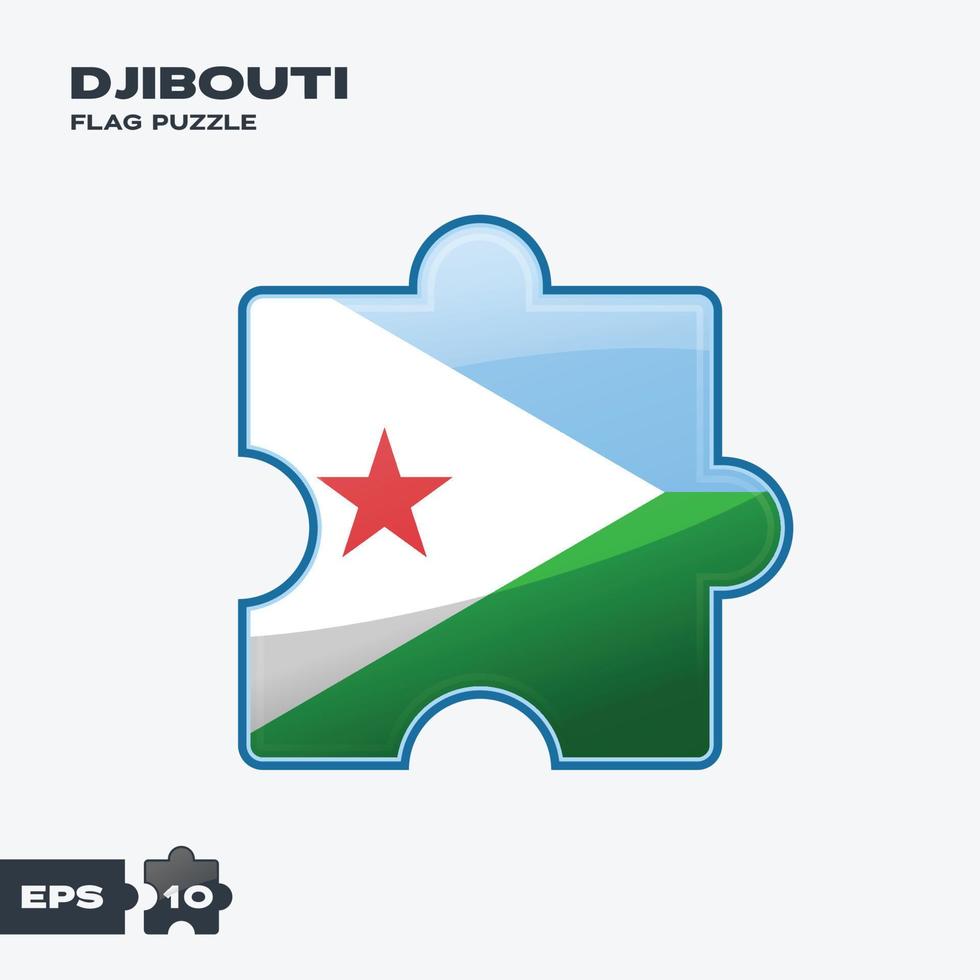 djibouti flagga pussel vektor