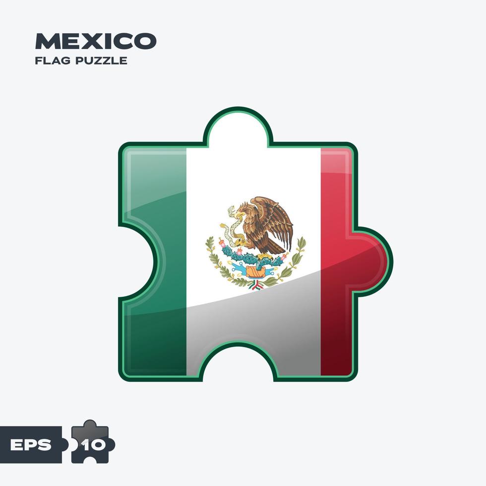 Mexiko-Flaggen-Puzzle vektor