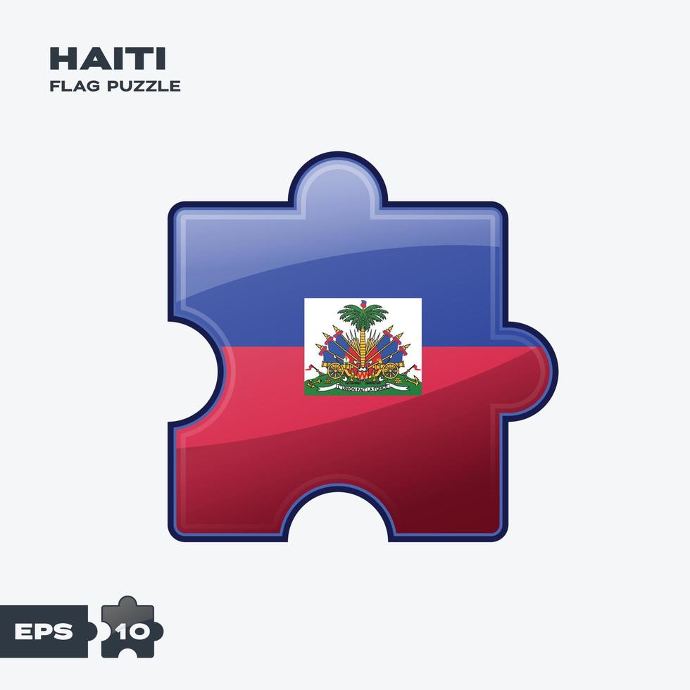 haiti flagga pussel vektor