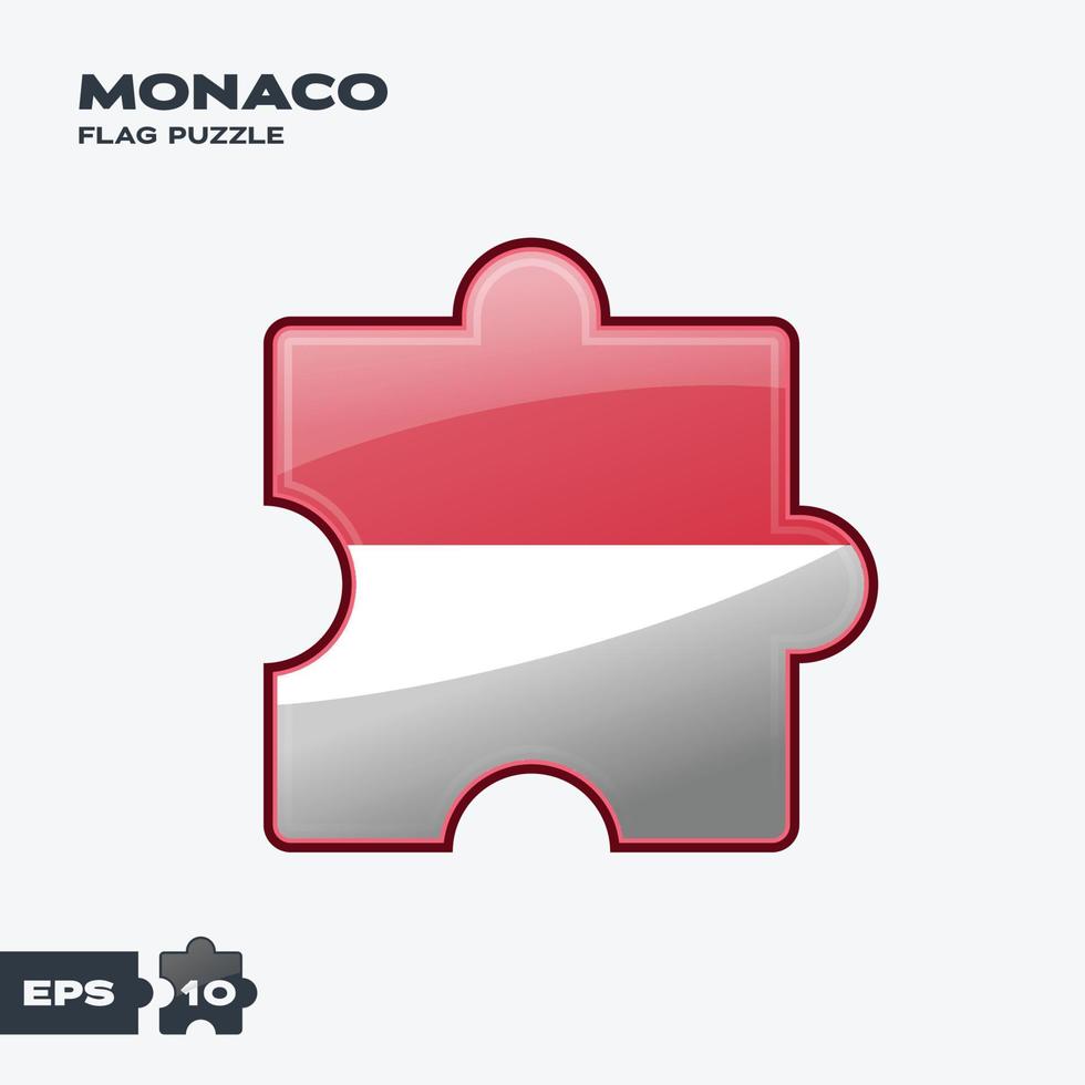 Monaco-Flagge-Puzzle vektor
