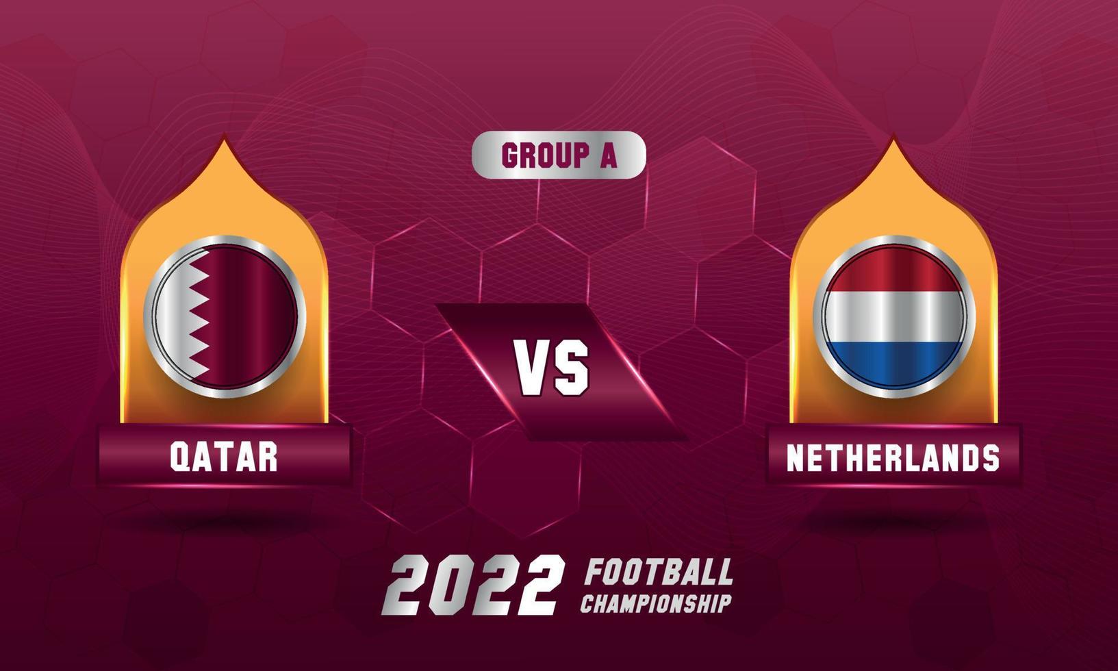 qatar fotboll fotboll värld kopp 2022 qatar mot nederländerna match vektor