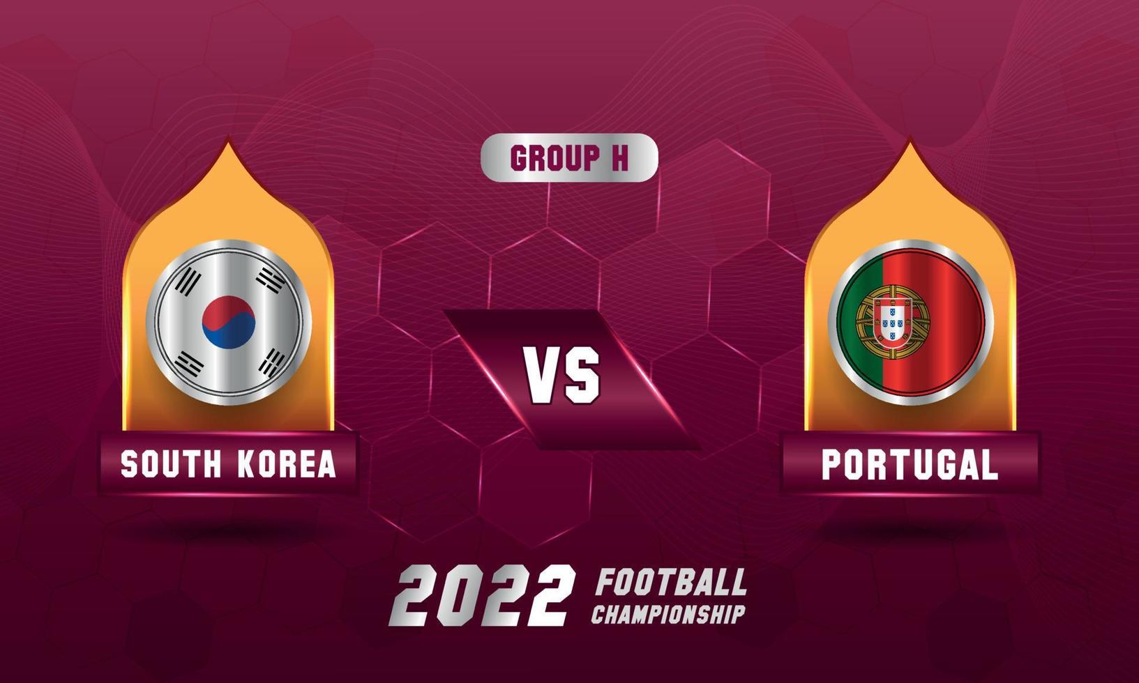 qatar fotboll fotboll värld kopp 2022 söder korea mot portugal match vektor