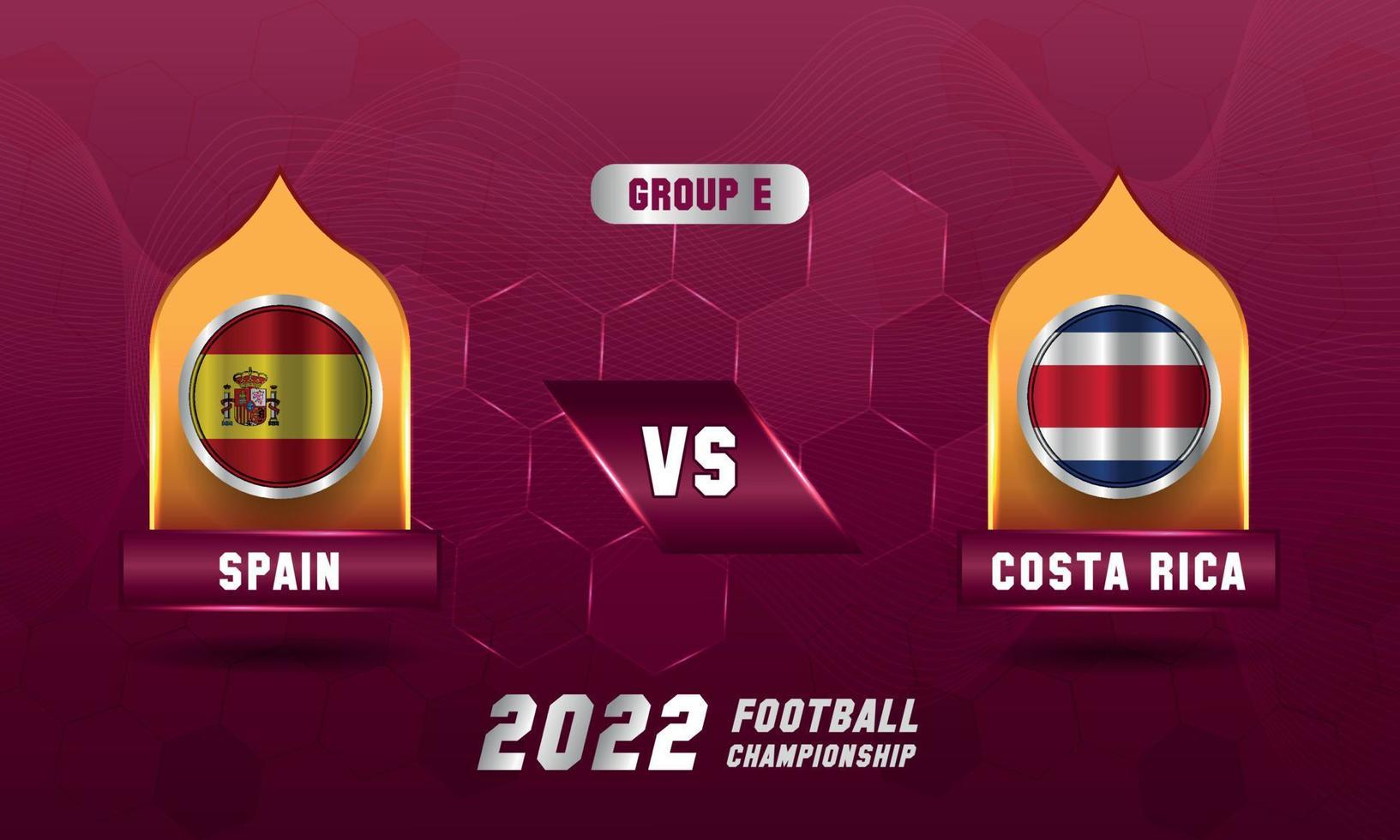 katar fußballweltmeisterschaft 2022 spanien vs costa rica spiel vektor