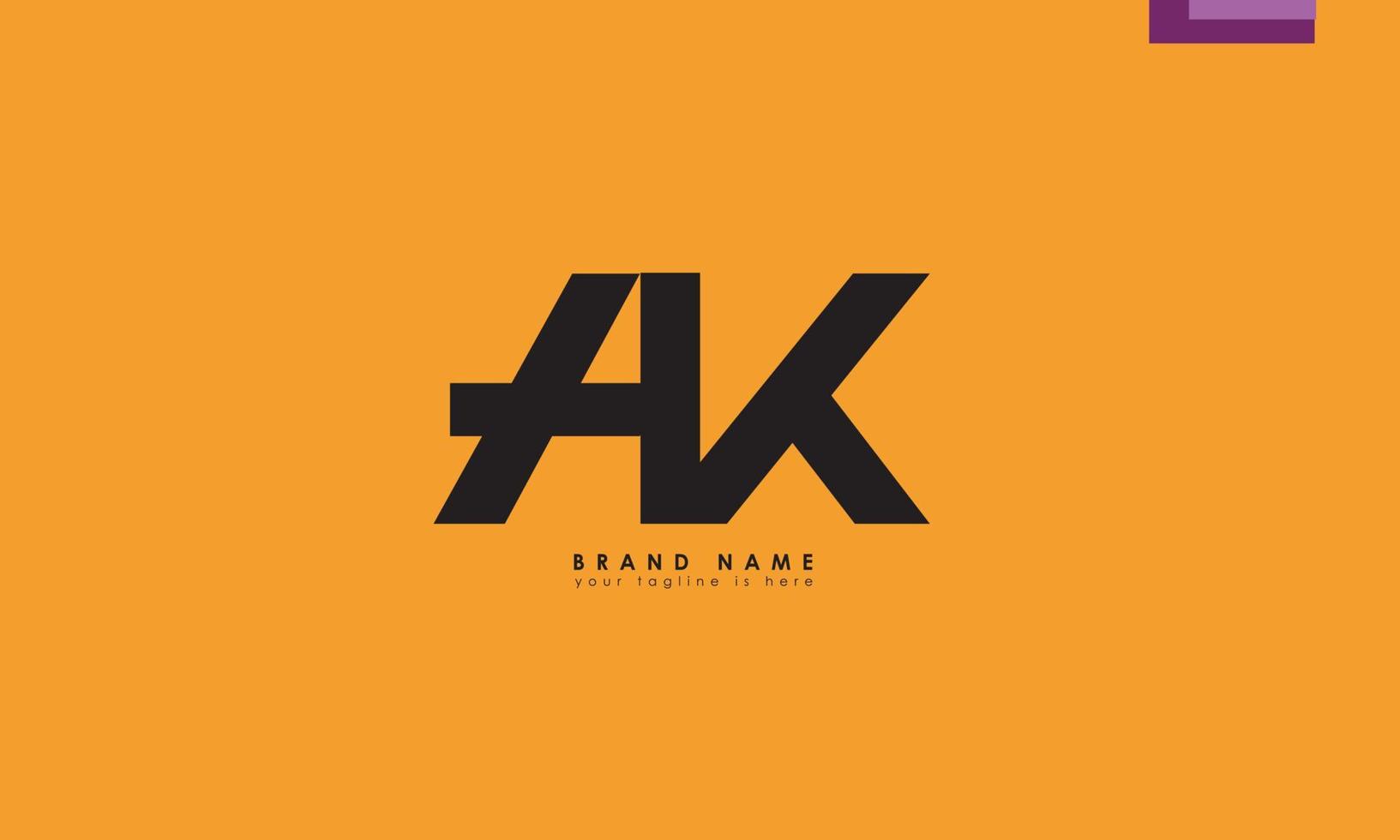 alfabetet bokstäver initialer monogram logotyp ak, ka, a och k vektor