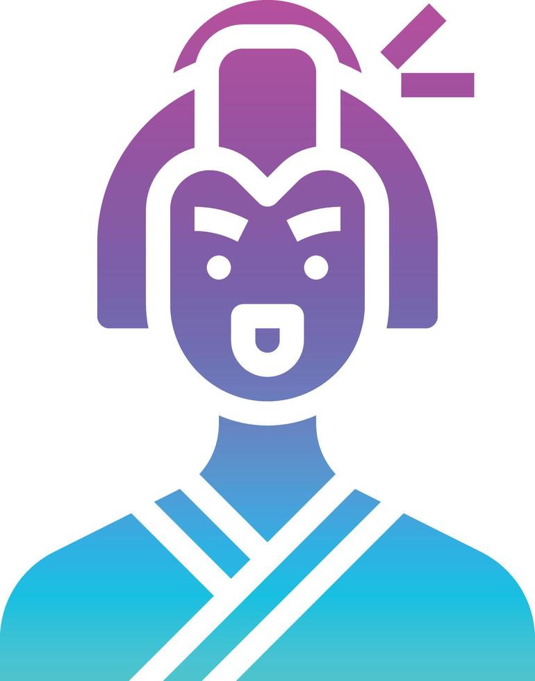 geisha flicka kvinna avatar japan - fast lutning ikon vektor