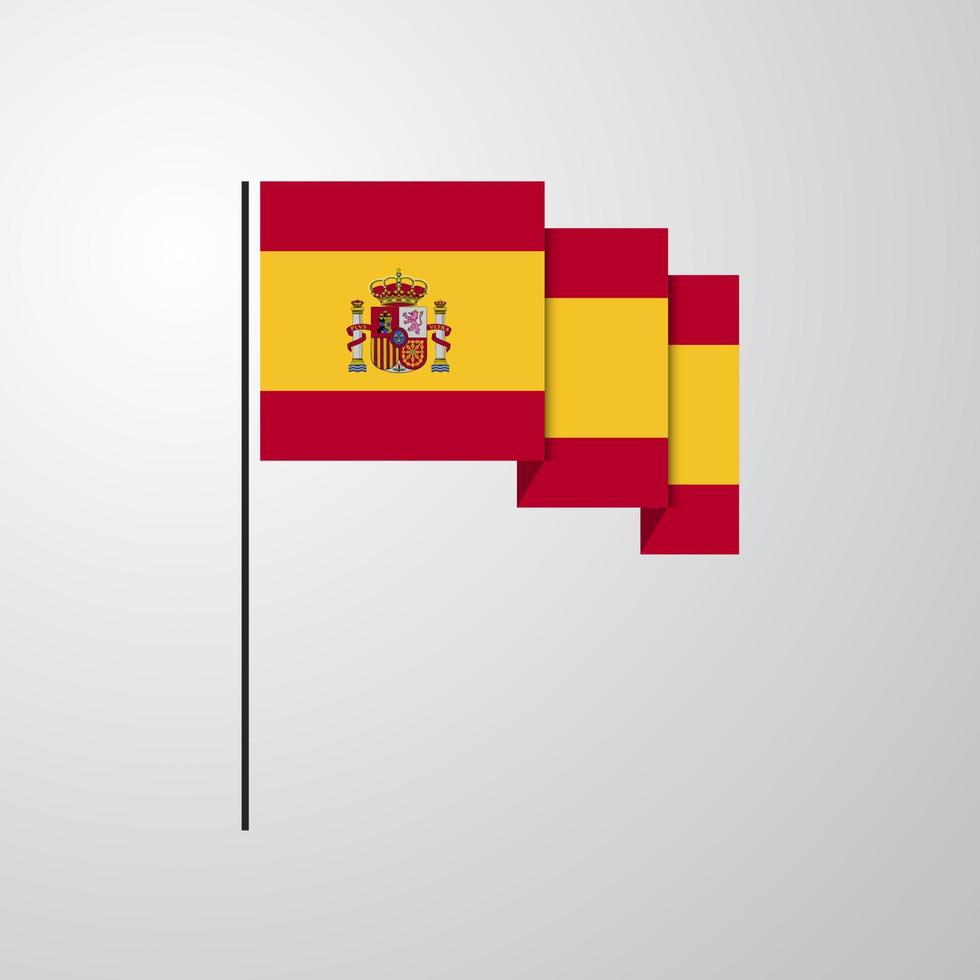 spanien wehende flagge kreativer hintergrund vektor