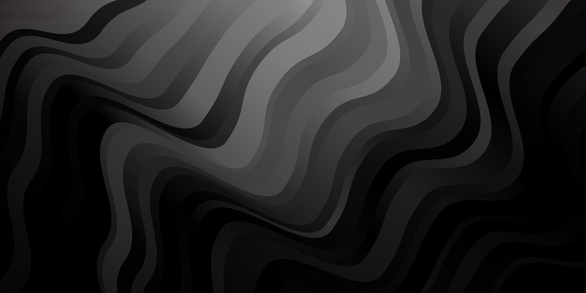 mörkgrå bakgrund med böjda linjer. färgglad illustration i cirkulär stil med linjer. mönster för annonser, reklam. vektor