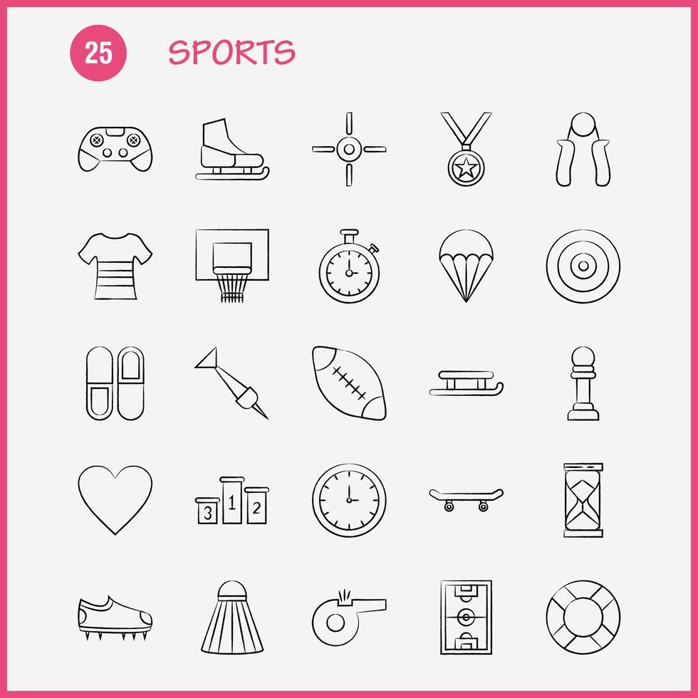 sport handgezeichnetes symbol für webdruck und mobiles uxui-kit wie fußball fußballschuhe schuhe sport sportschuhe herz piktogramm paket vektor