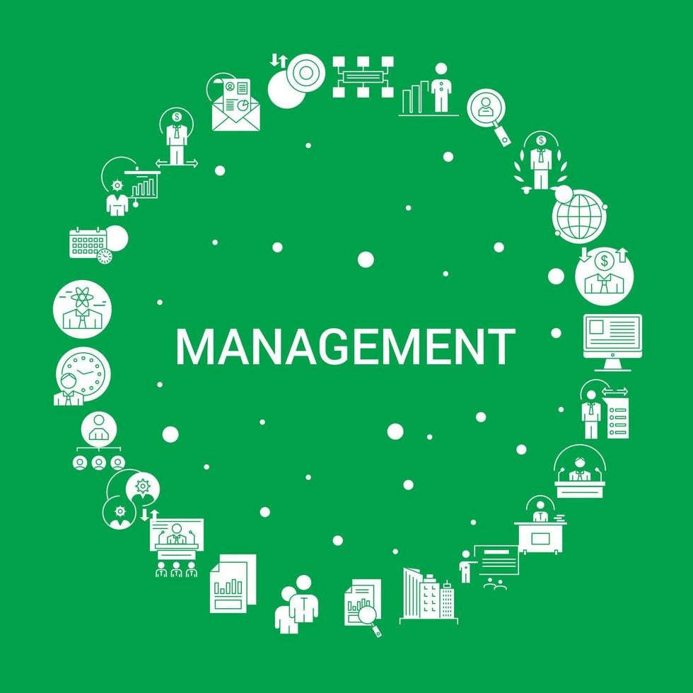 Management-Icon-Set Infografik-Vektorvorlage vektor