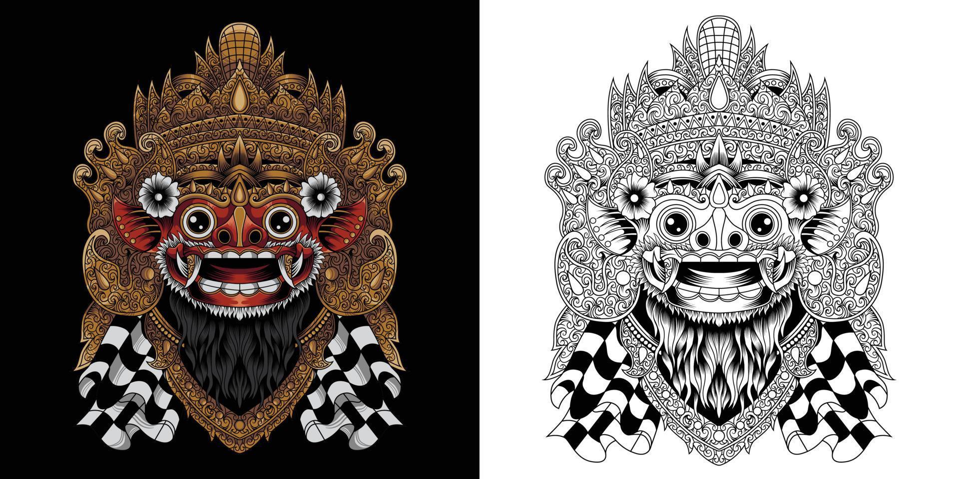 vektor illustration av barong bali mask