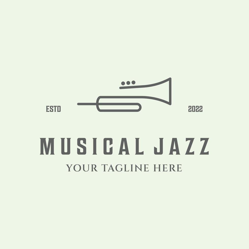 Icon Trompete Line Art Logo Design minimalistische Illustration oder Musical vektor