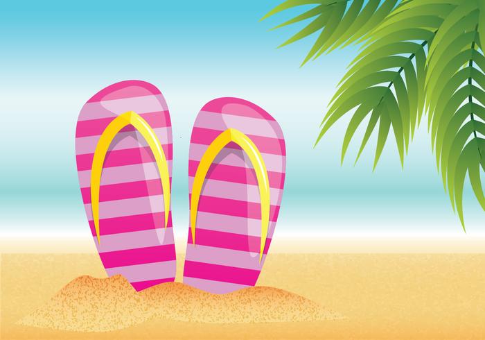 Flip Flop Sommer Strand Vektor