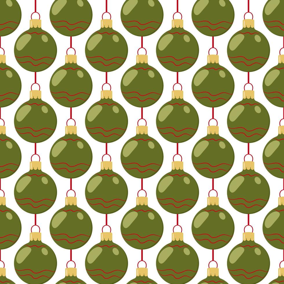 mönster av grön och röd jul färgad bollar med band för festlig förpackning vektor