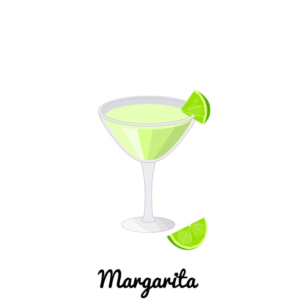 margarita cocktail med kalk. vektor