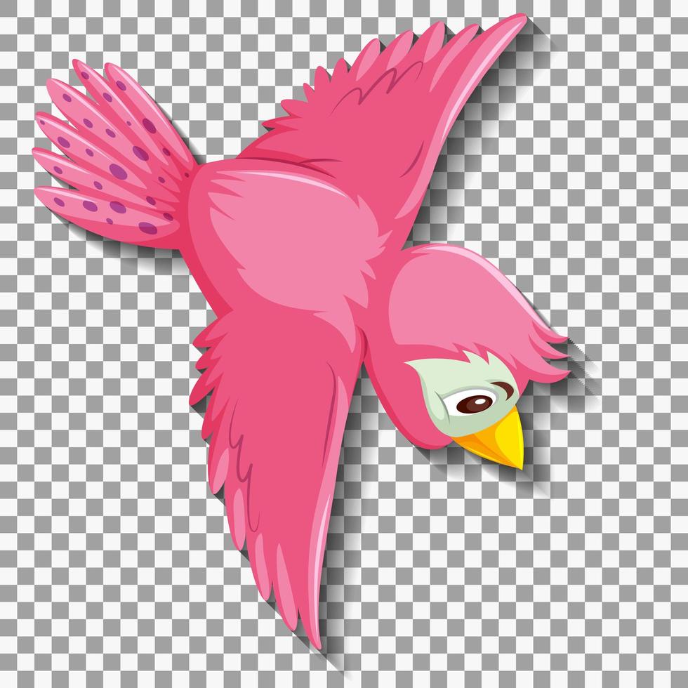 söt rosa fågel seriefigur vektor