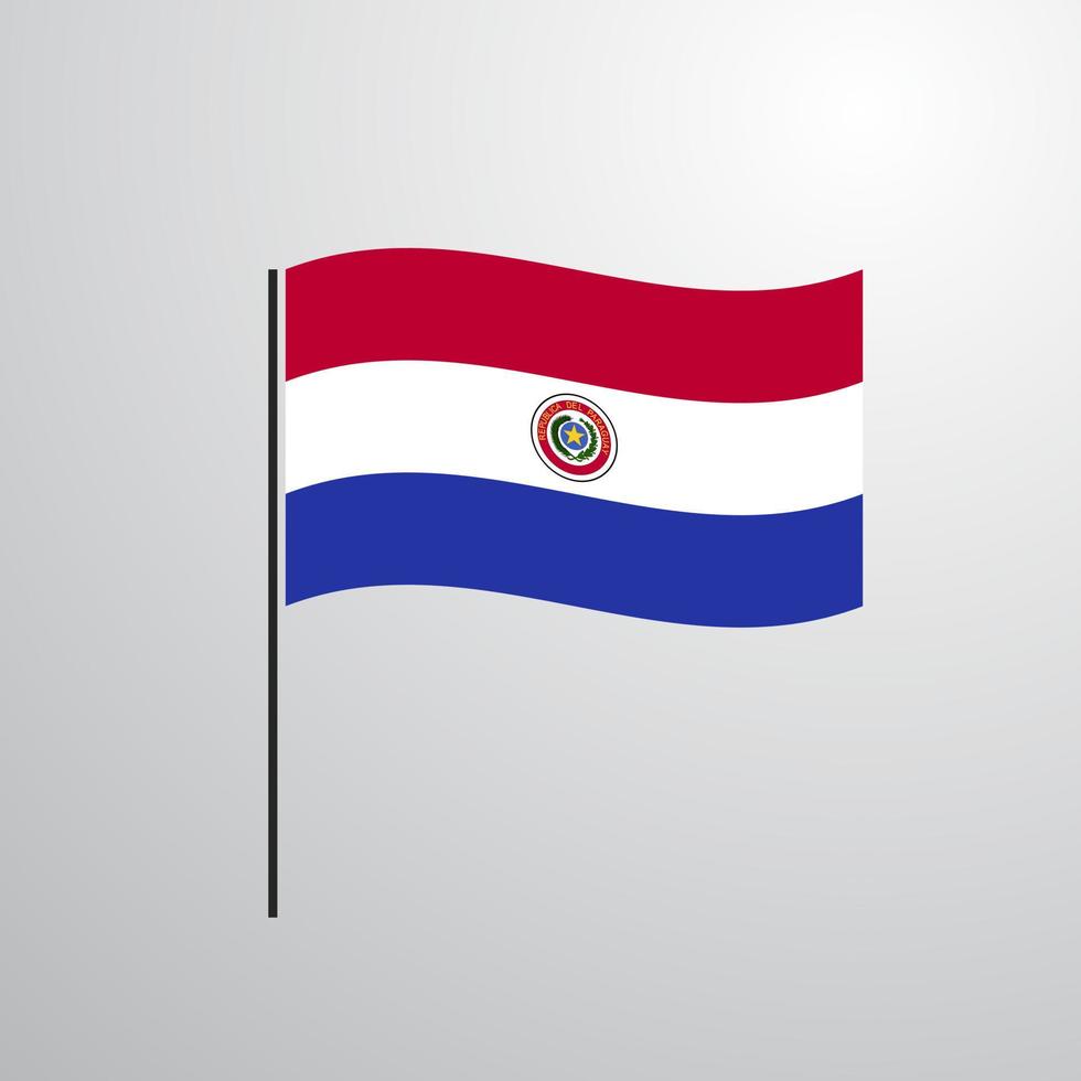 paraguay schwenkende flagge vektor