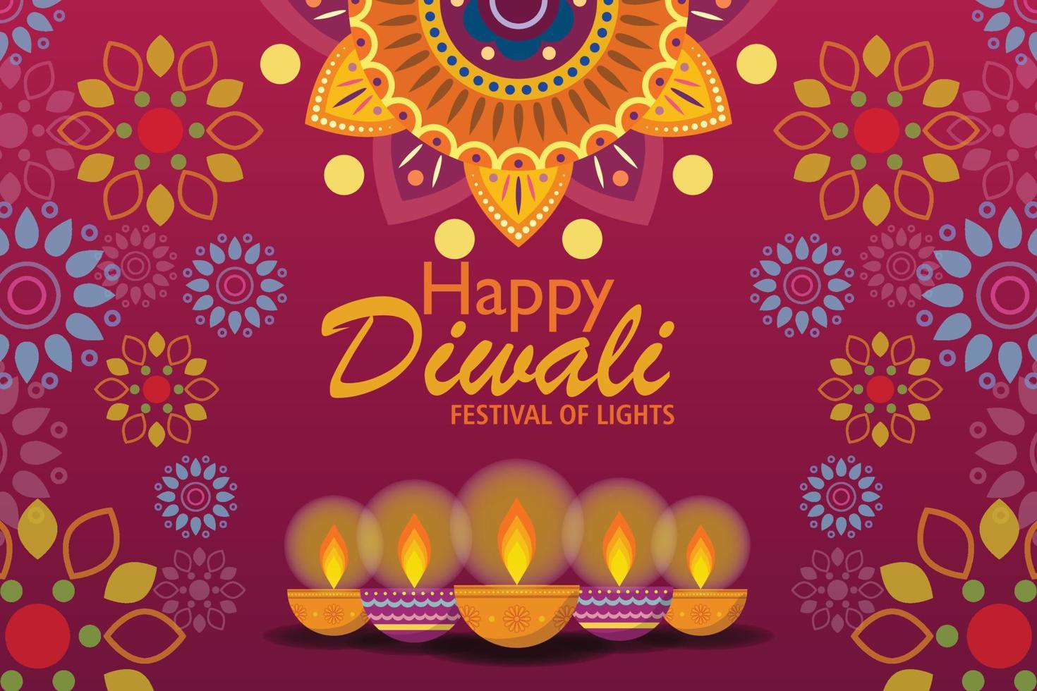 Festivals der Lichter. Diwali Festivals Indien lila Hintergrund Vektor Illustration eps10