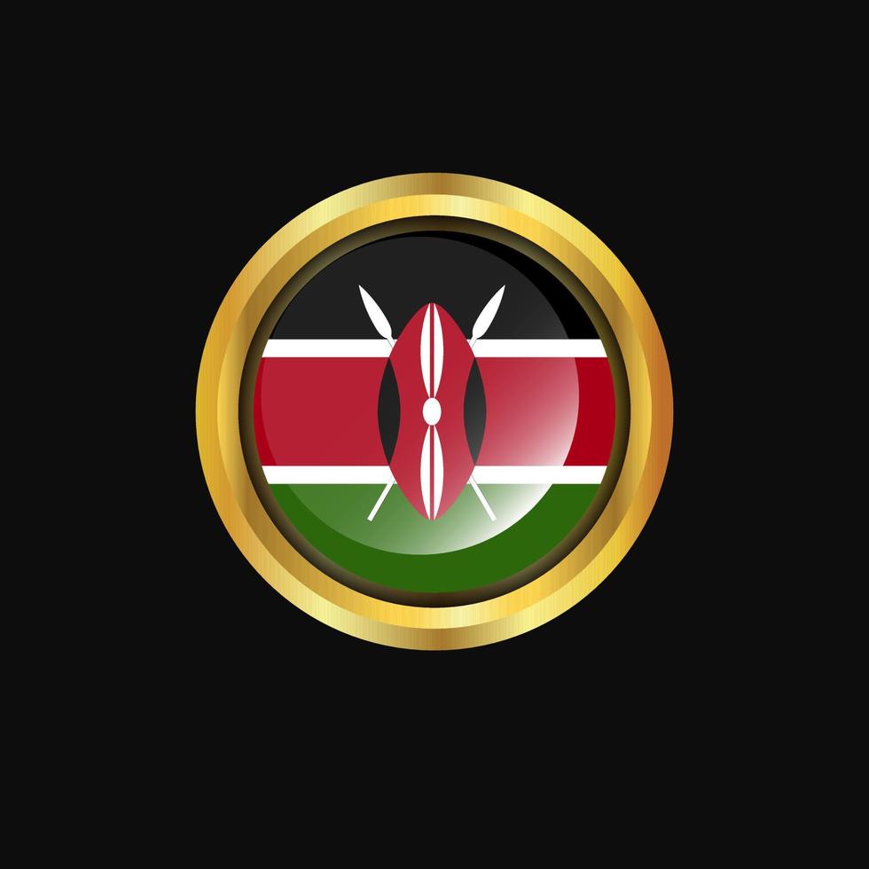 Goldener Knopf der Kenia-Flagge vektor