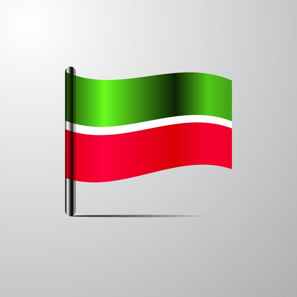 tatarstan vinka skinande flagga design vektor