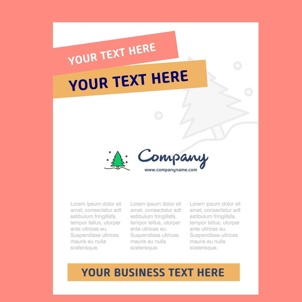 jul träd titel sida design för företag profil årlig Rapportera presentationer folder broschyr vektor bakgrund