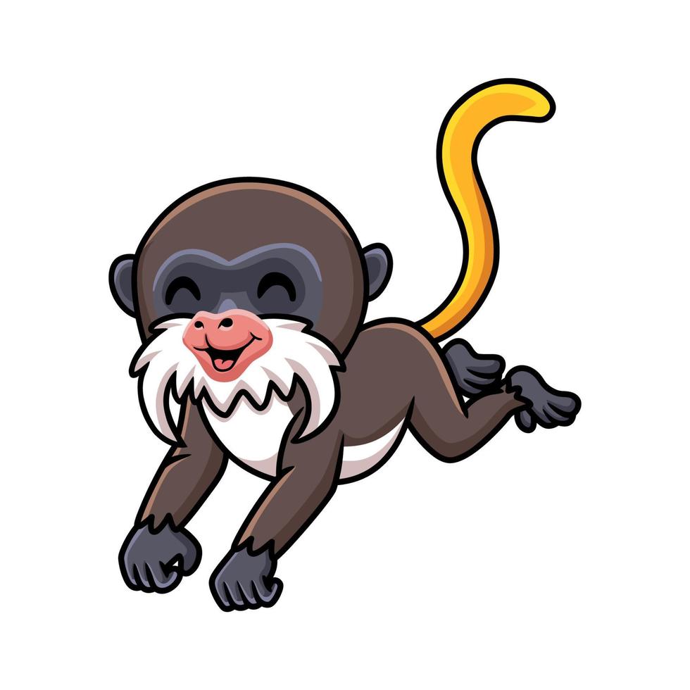 niedlicher kleiner Tamarin-Affen-Cartoon-Springen vektor
