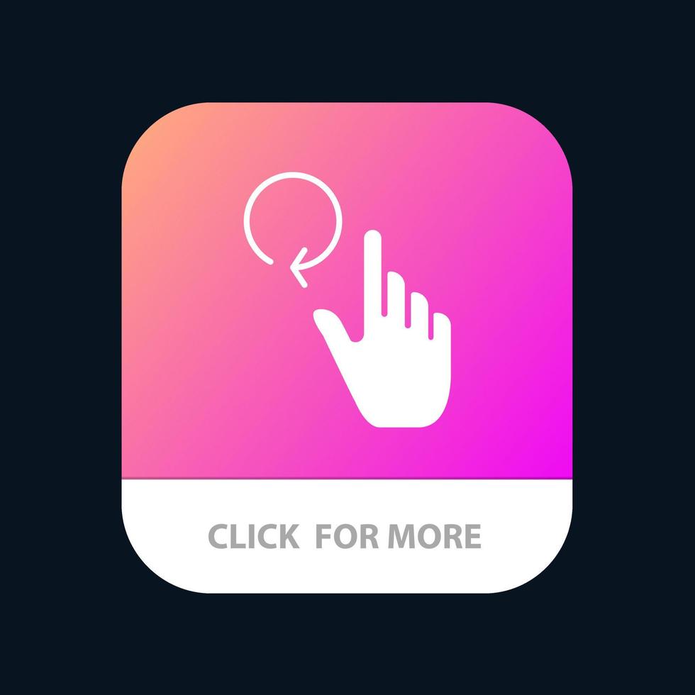 hand-finger-gesten laden die mobile app-schaltfläche android- und ios-glyphenversion neu vektor