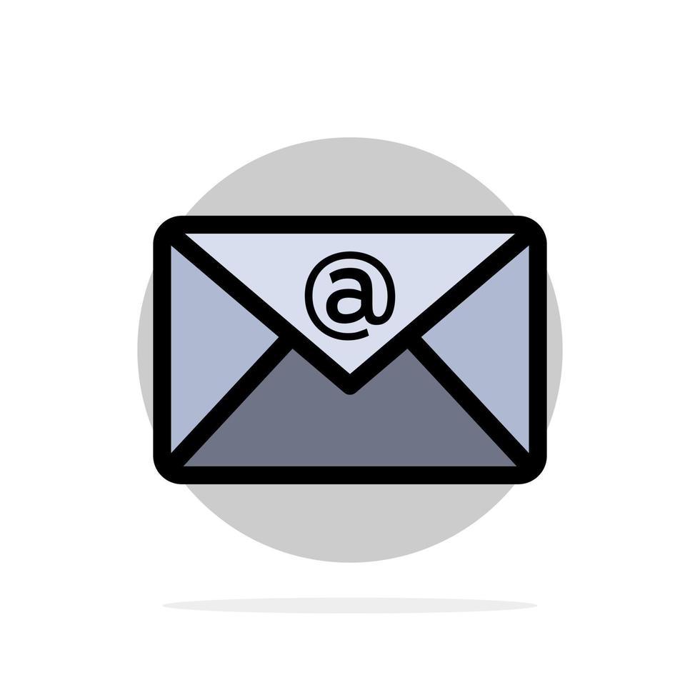 E-Mail-Posteingang E-Mail-Symbol mit flacher Farbe und abstraktem Kreishintergrund vektor