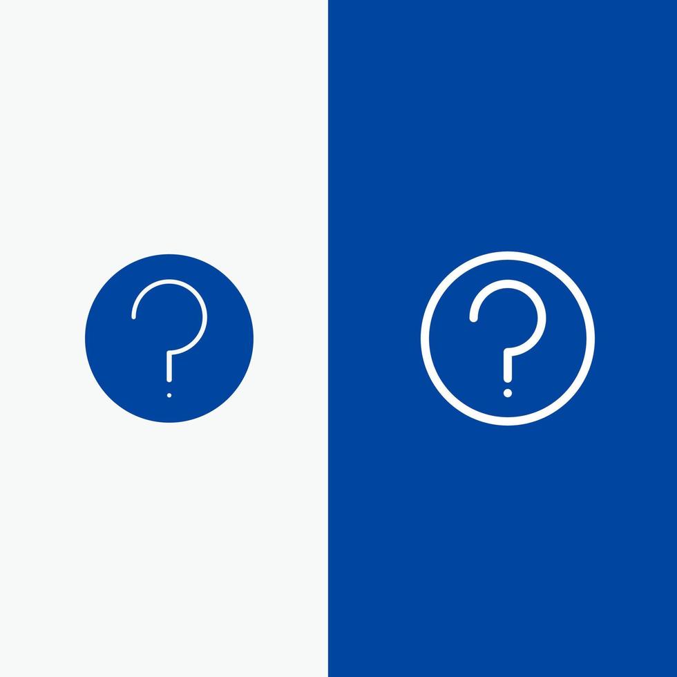 Grundlegende Hilfe-Benutzeroberfläche Markierungslinie und Glyphe durchgezogenes Symbol blaues Banner Linie und Glyphe durchgezogenes Symbol blaues Banner vektor