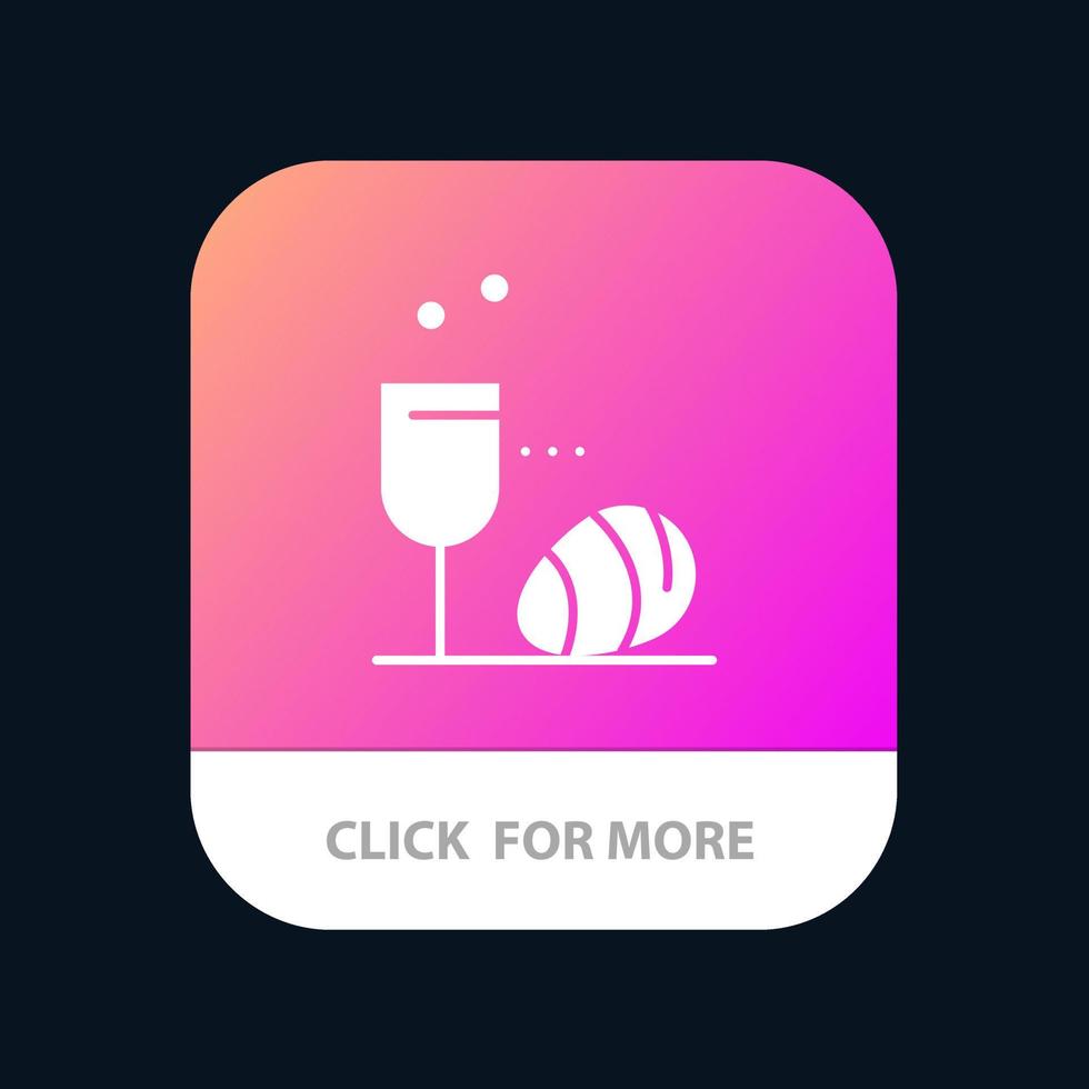 glas ägg påsk dryck mobil app knapp android och ios glyf version vektor