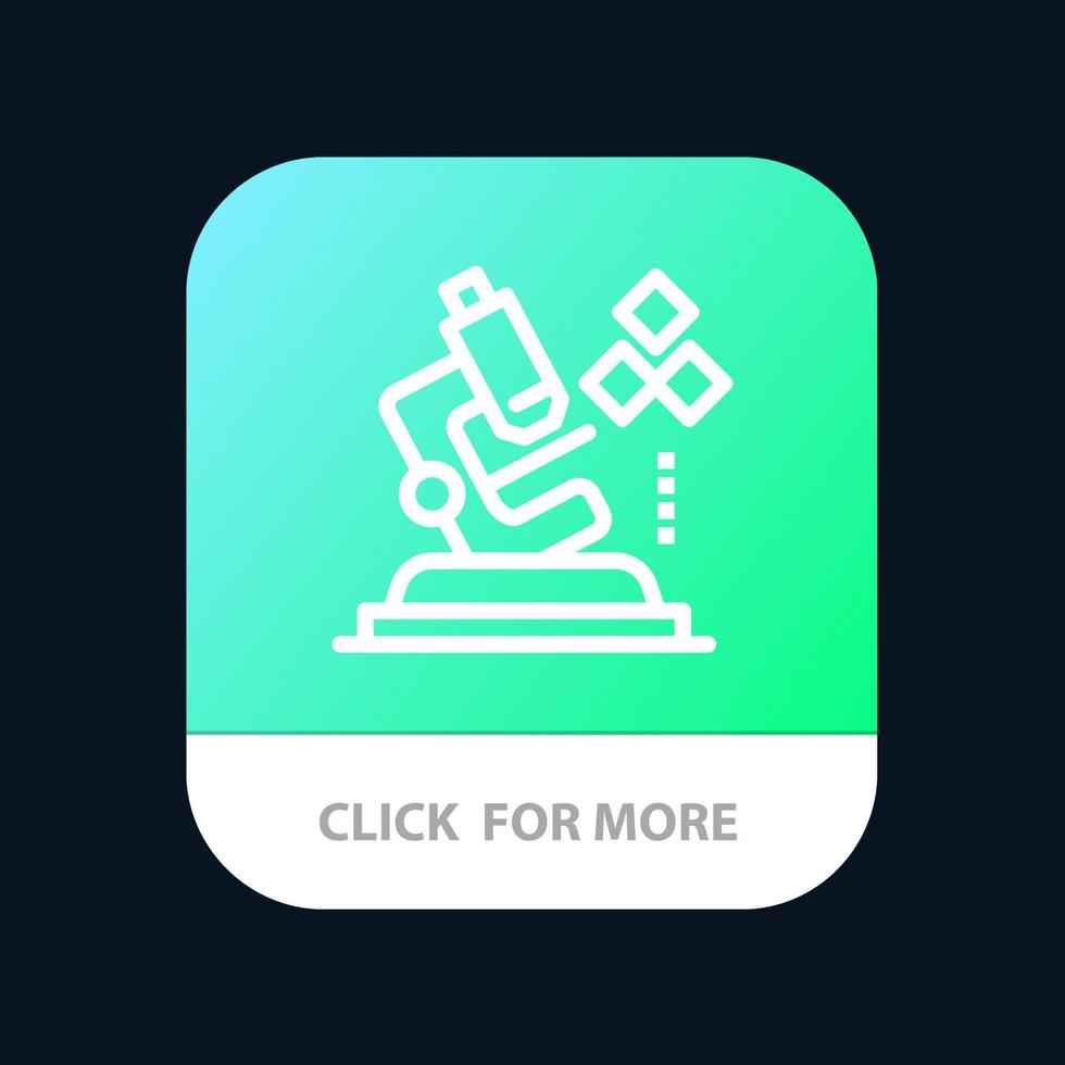 Mikroskop-Wissenschaftslabor medizinische mobile App-Schaltfläche Android- und iOS-Linienversion vektor