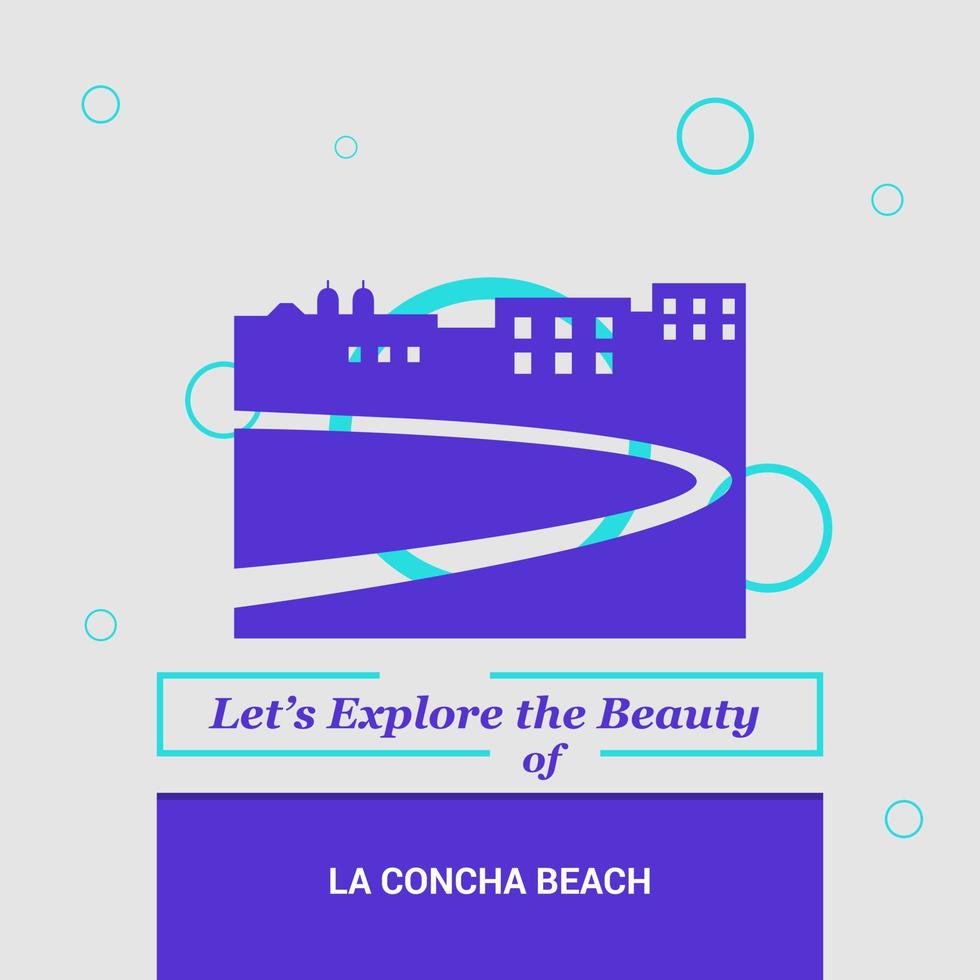 Lassen Sie uns die Schönheit des spanischen Wahrzeichens La Concha Beach erkunden vektor