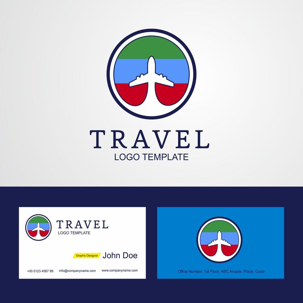 reise dagestan kreatives kreisflaggenlogo und visitenkartendesign vektor