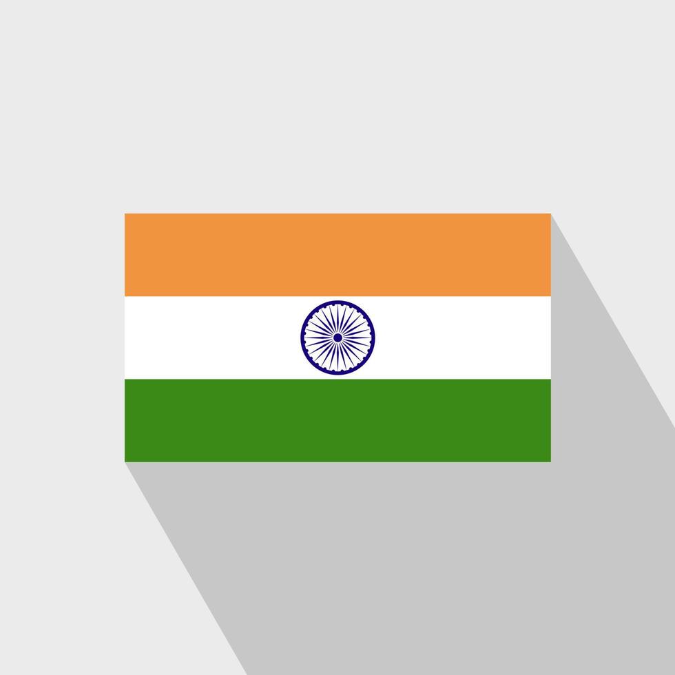 Indien-Flagge langer Schatten-Designvektor vektor