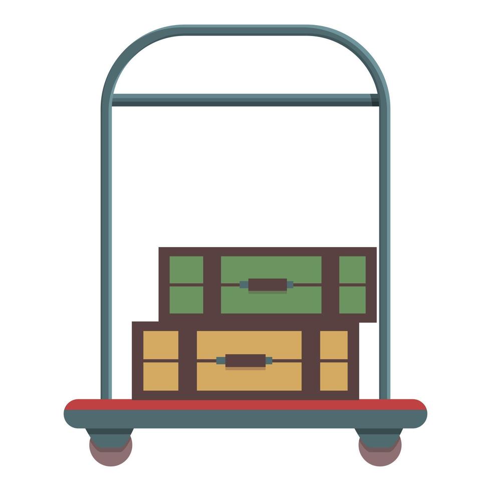 bära bagage vagn ikon tecknad serie vektor. resa flygplats vektor