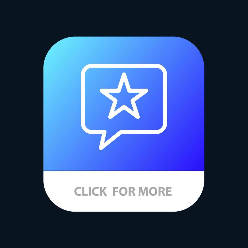 chatt favorit meddelande stjärna mobil app knapp android och ios linje version vektor