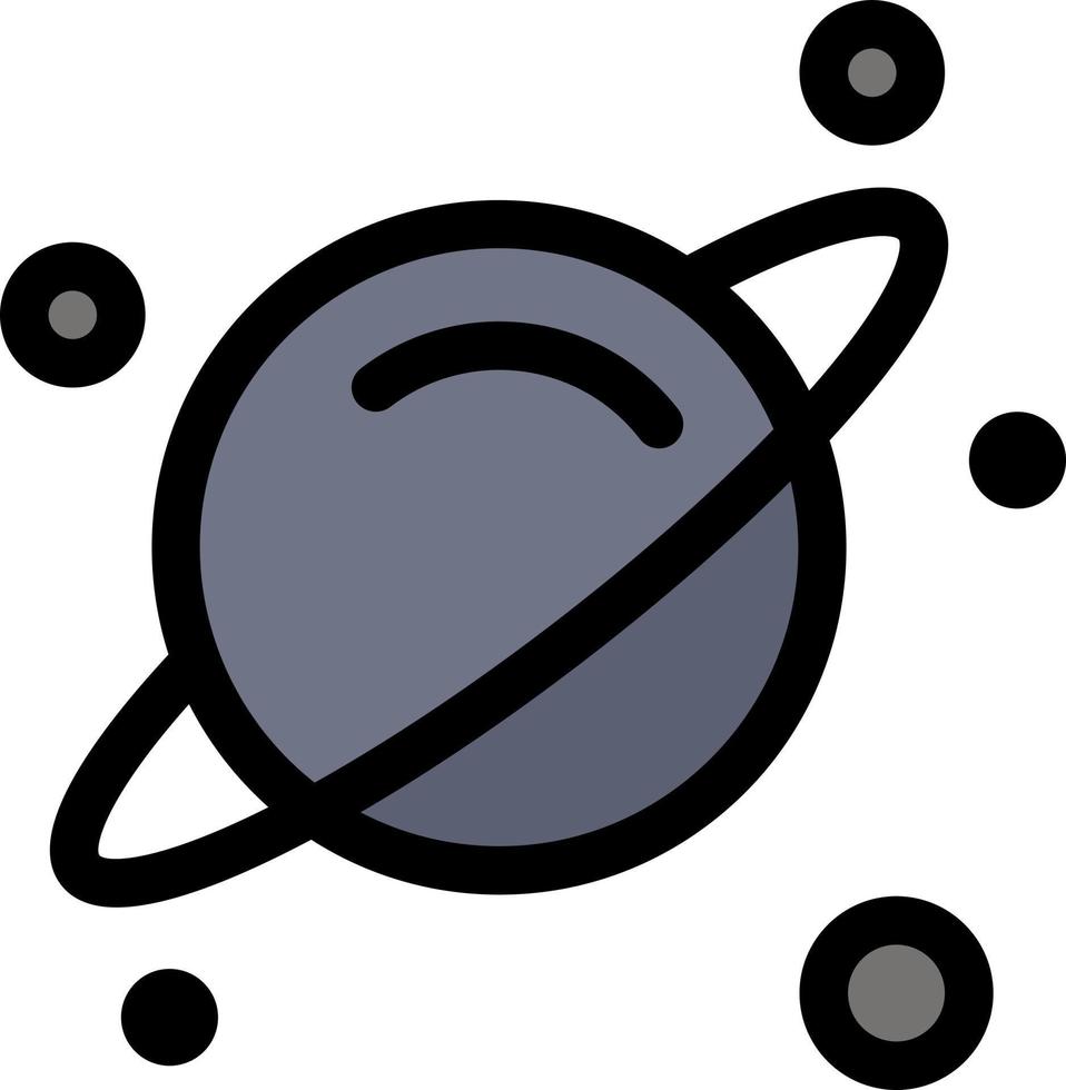 Planet Wissenschaftsraum flache Farbe Symbol Vektor Icon Banner Vorlage