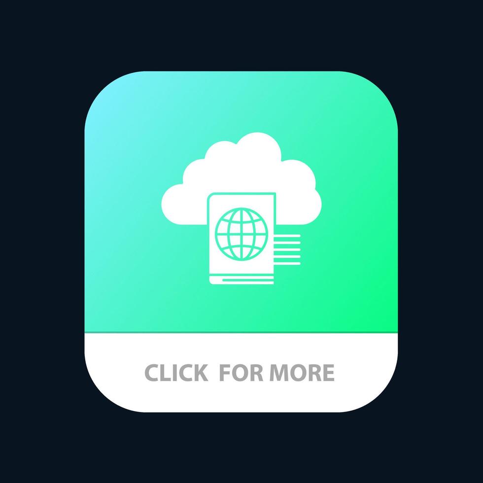 Cloud-Leseordner Upload-Schaltfläche für mobile App Android- und iOS-Glyphenversion vektor