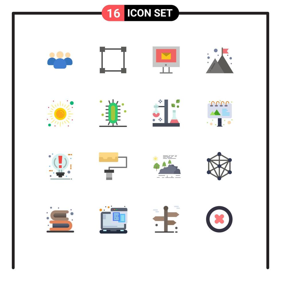 16 kreative Symbole moderne Zeichen und Symbole der Meditation Fitness Mail Mission Company editierbares Paket kreativer Vektordesign-Elemente vektor
