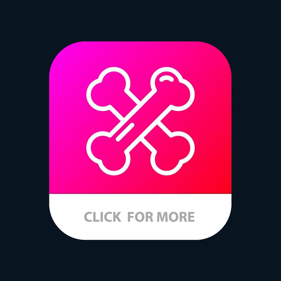 Knochengesundheit Kalzium gesunde Knochen Rheuma mobile App-Schaltfläche Android- und iOS-Linienversion vektor