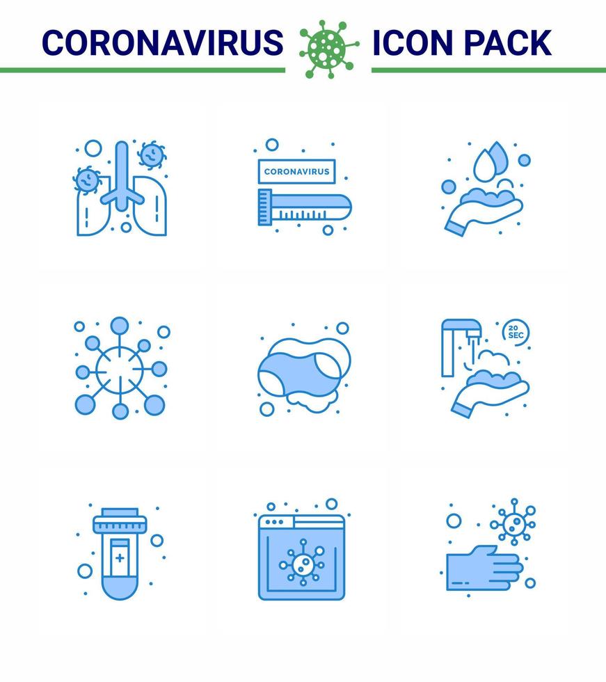 25 coronavirus nödsituation iconset blå design sådan som virus epidemi virus sjukdom tvättning viral coronavirus 2019 nov sjukdom vektor design element