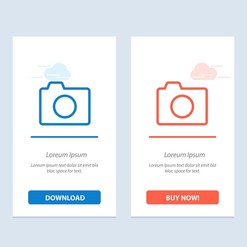 kamera bild Foto grundläggande blå och röd ladda ner och köpa nu webb widget kort mall vektor