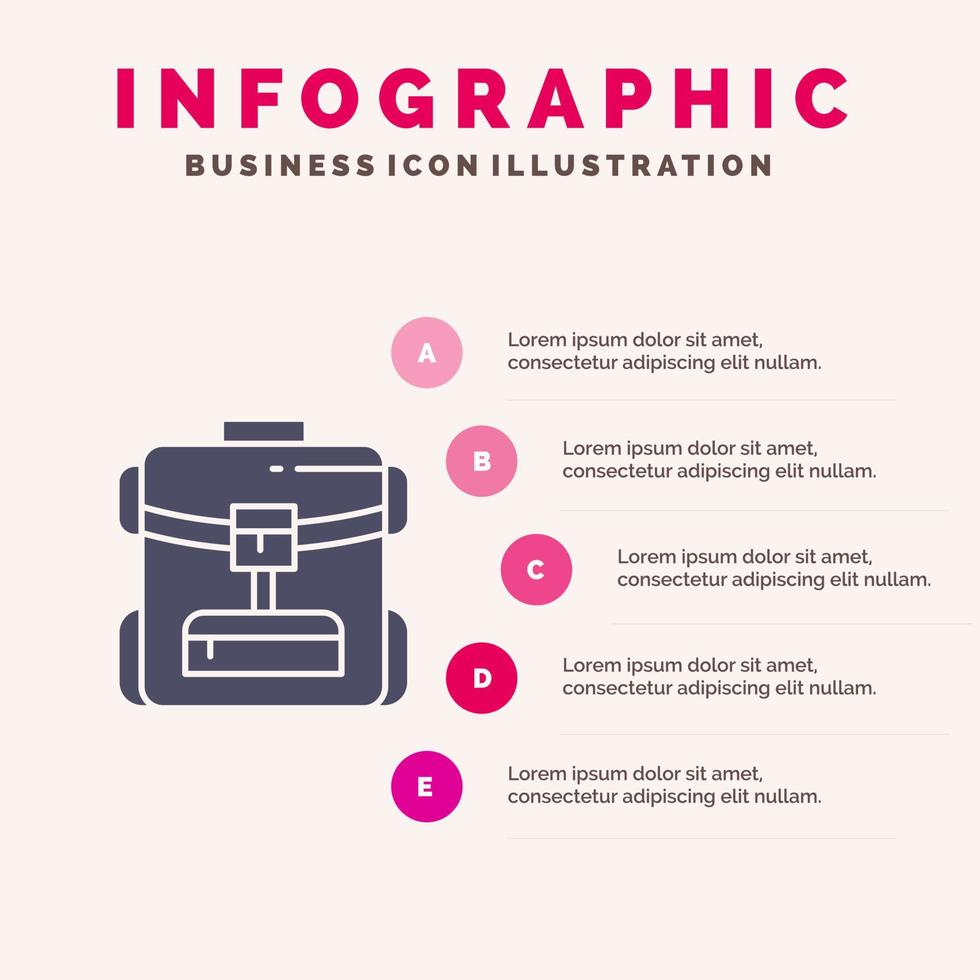 tasche tasche service hotel infografik präsentationsvorlage 5 schritte präsentation vektor