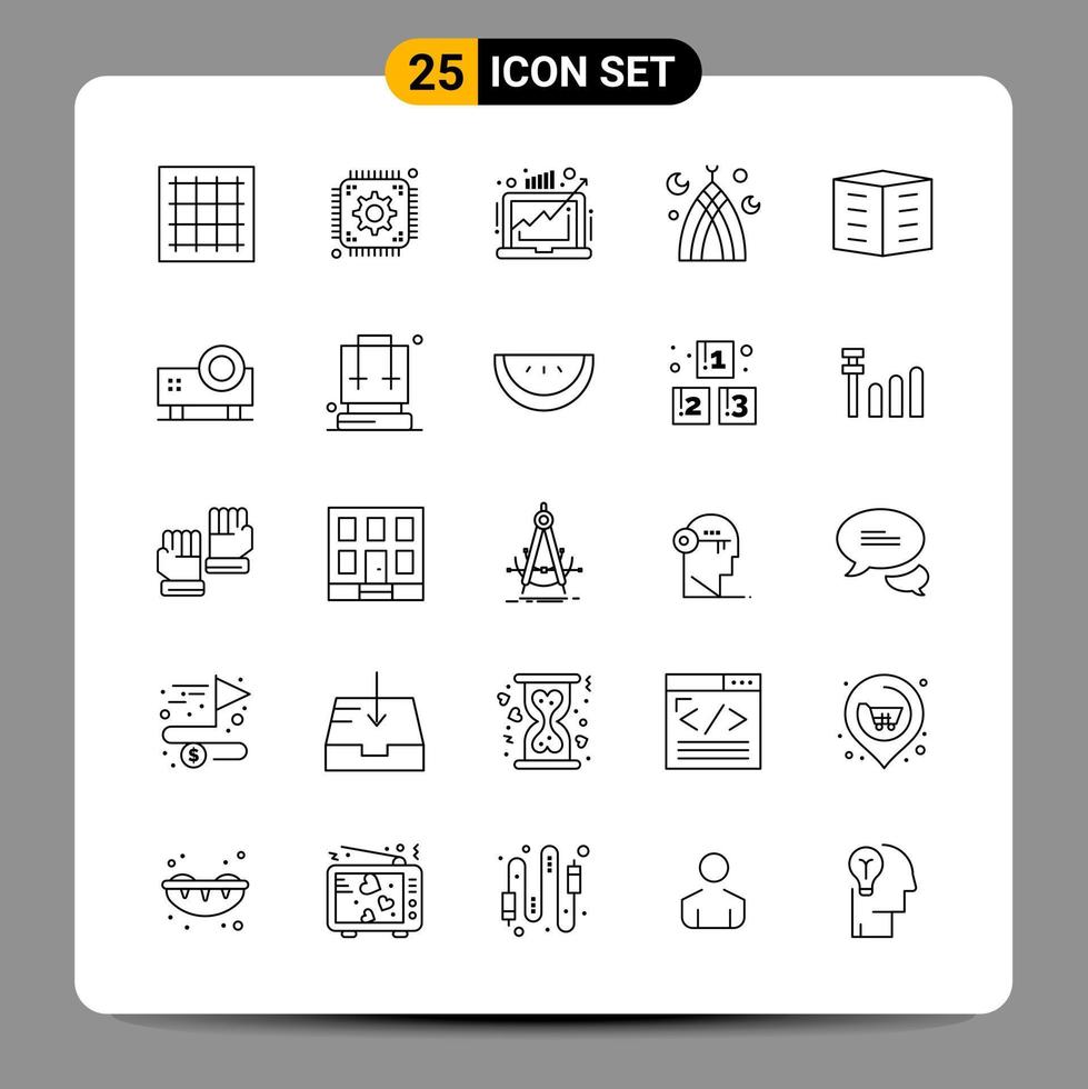 25 schwarze Symbolpaket-Gliederungssymbole Zeichen für ansprechende Designs auf weißem Hintergrund 25 Symbole setzen kreativen schwarzen Symbolvektorhintergrund vektor