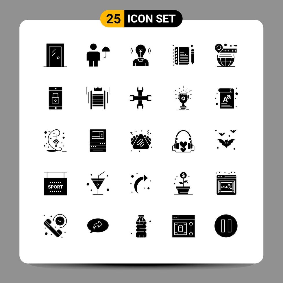 25 kreativ ikoner modern tecken och symboler av redigera kommentar skydda ljus användare redigerbar vektor design element