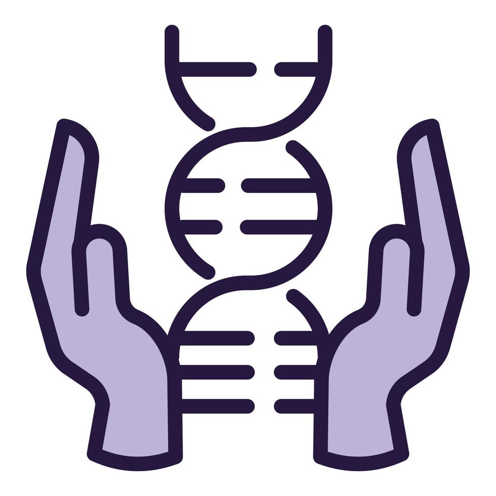 halten sie gesund dna-symbol-umrissvektor. Gen-Editierung vektor